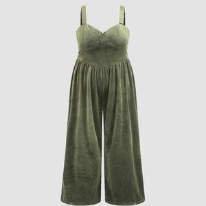 Cider velvet green jumpsuit